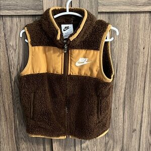 Nike Brown and Gold Sherpa Vest